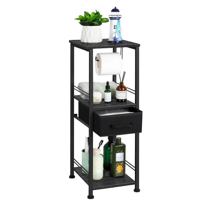 Freestanding Toilet Paper Storage Cabinet with Sliding Storage Drawer