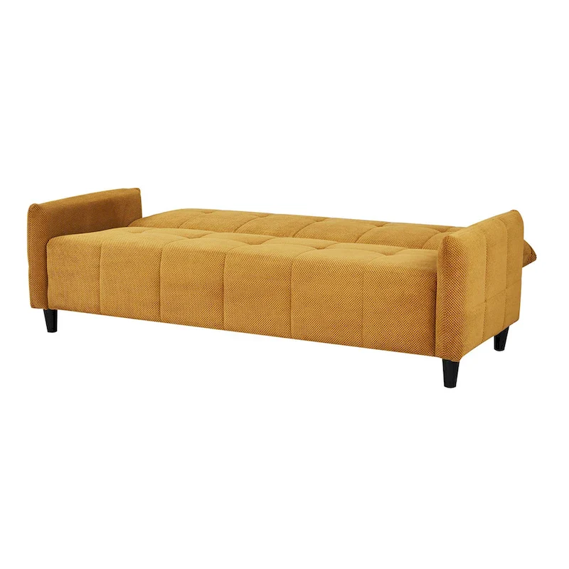 79-inch Mustard Large Biscuit Tufted Sofa Bed