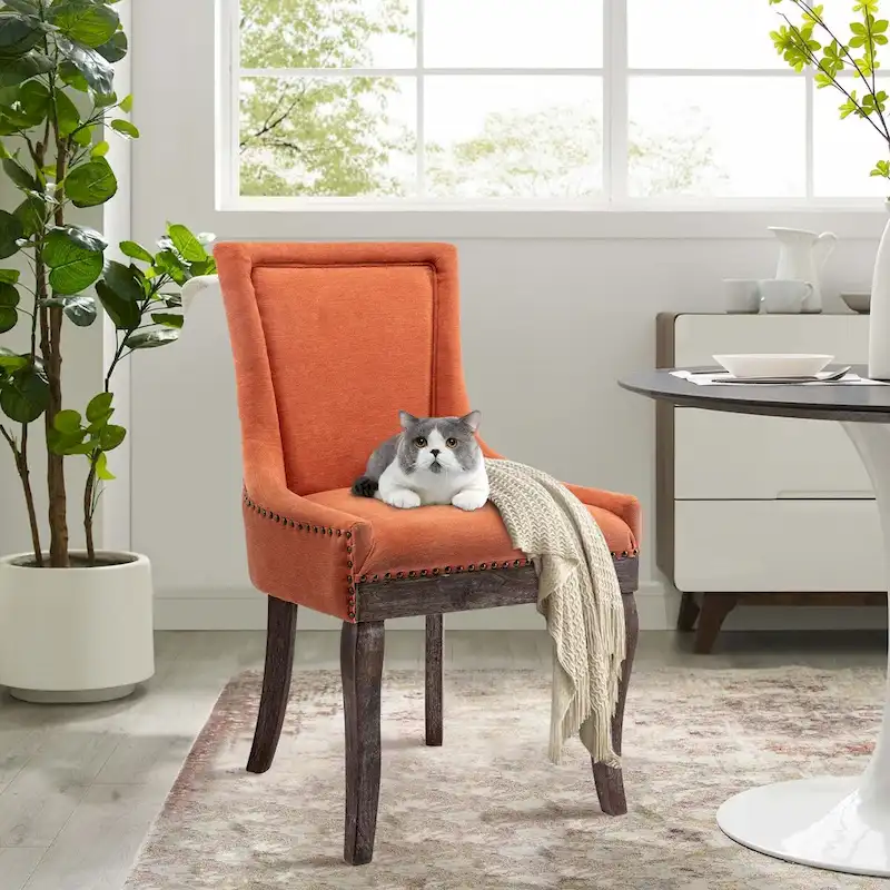 Traditional Tufted Ultra Upholstered Wingback Dining Chair Set of 6