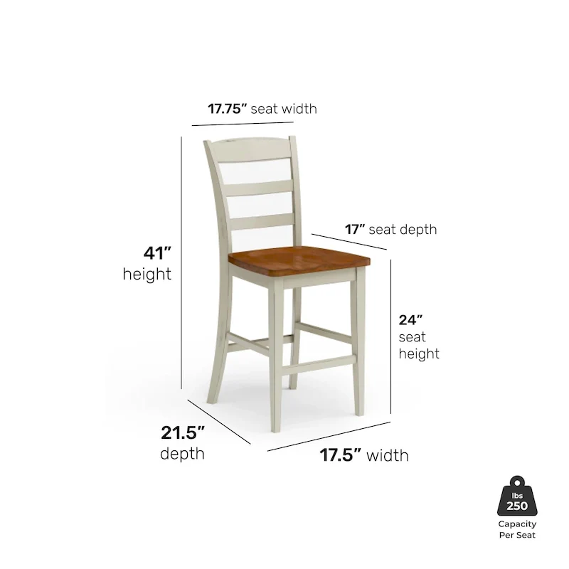 3-Piece Off-White Wood Kitchen Island Set with Drop Leaf Wood Top - 48' x 25' x 36'