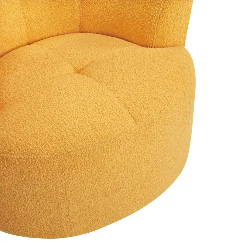 Polyester Barrel Swivel Chair with 360 Rotation, and Adjustable Headrest & Berber Fleece Upholstery - 320lb Capacity
