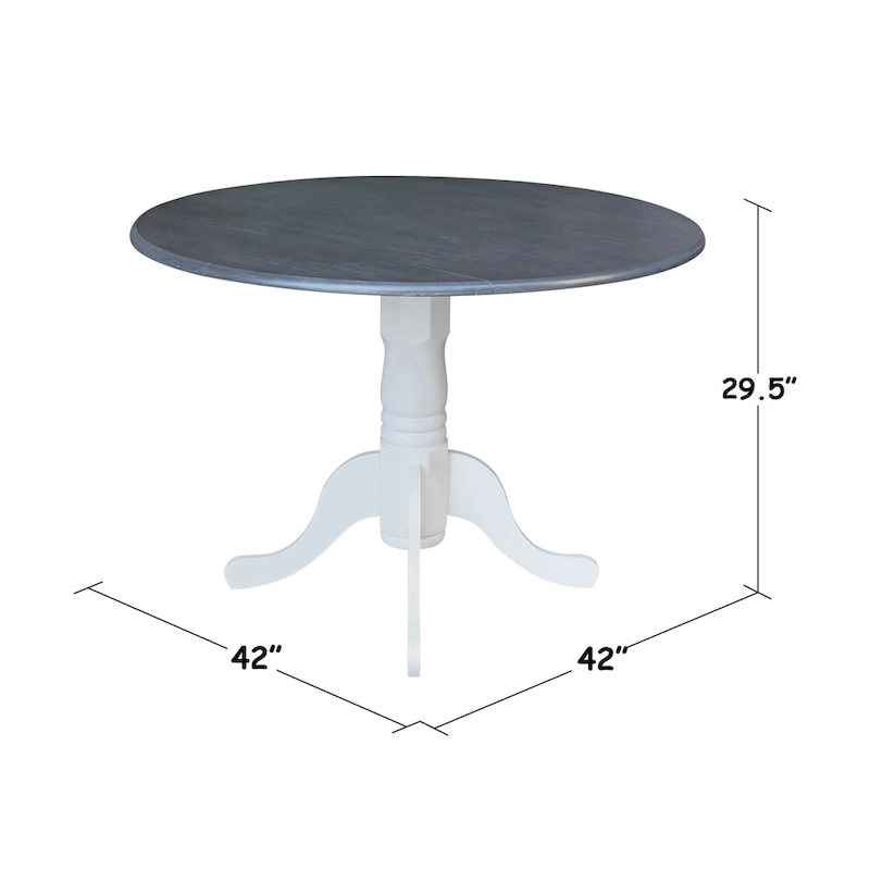 42 in. Drop Leaf Table with 4 Cross Back Dining Chairs - 5 Piece Set