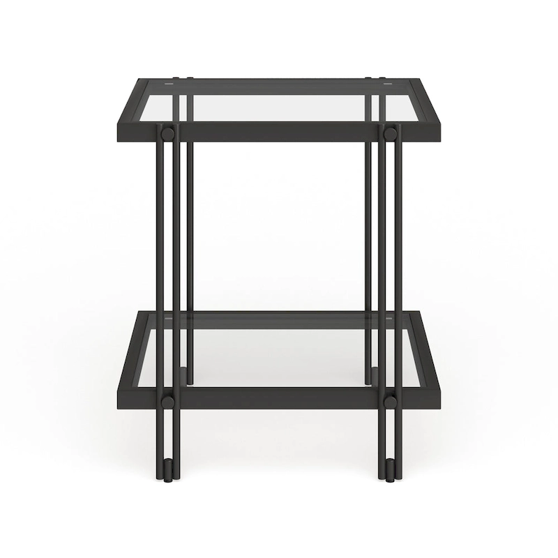 Inez Modern Metal and Glass Side Table