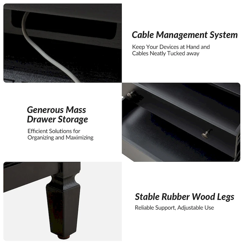 Jennifer 2 - Drawer Nightstand with Built-In Outlets and Pull-out Tray Set of 2 by HULALA HOME