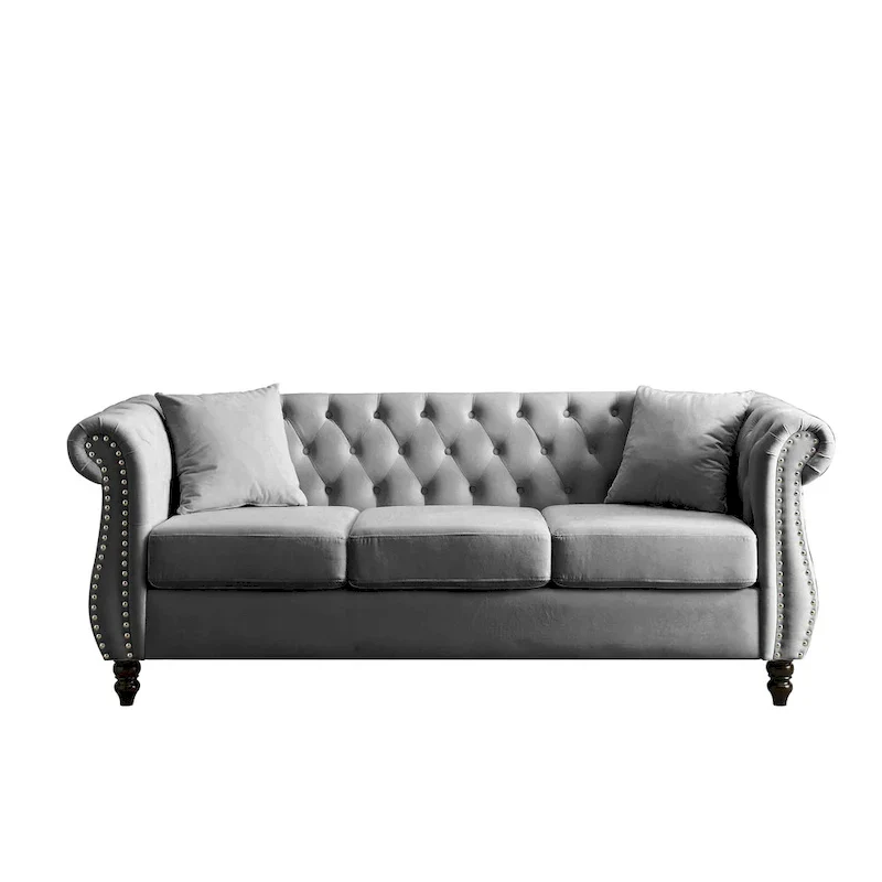 Chesterfield Sofa Grey Living Room