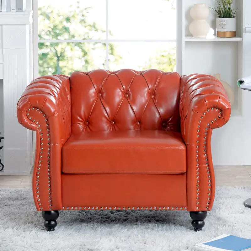 Christopher Knight Home- Winston PU Leather Chesterfield Club Chair