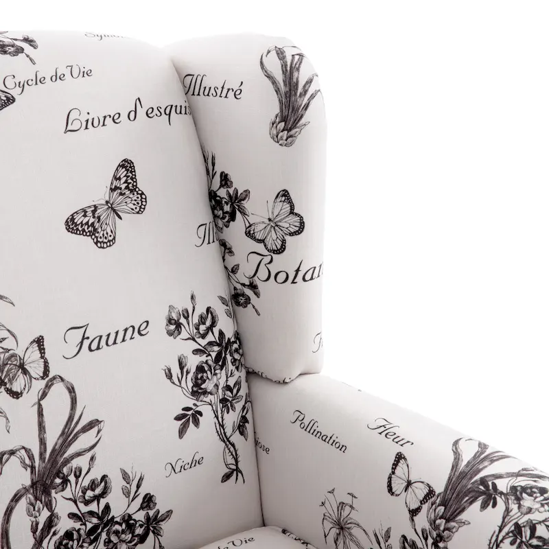 Accent Armchair with Turned Legs Set of 2 Blue/ Beige / Grey