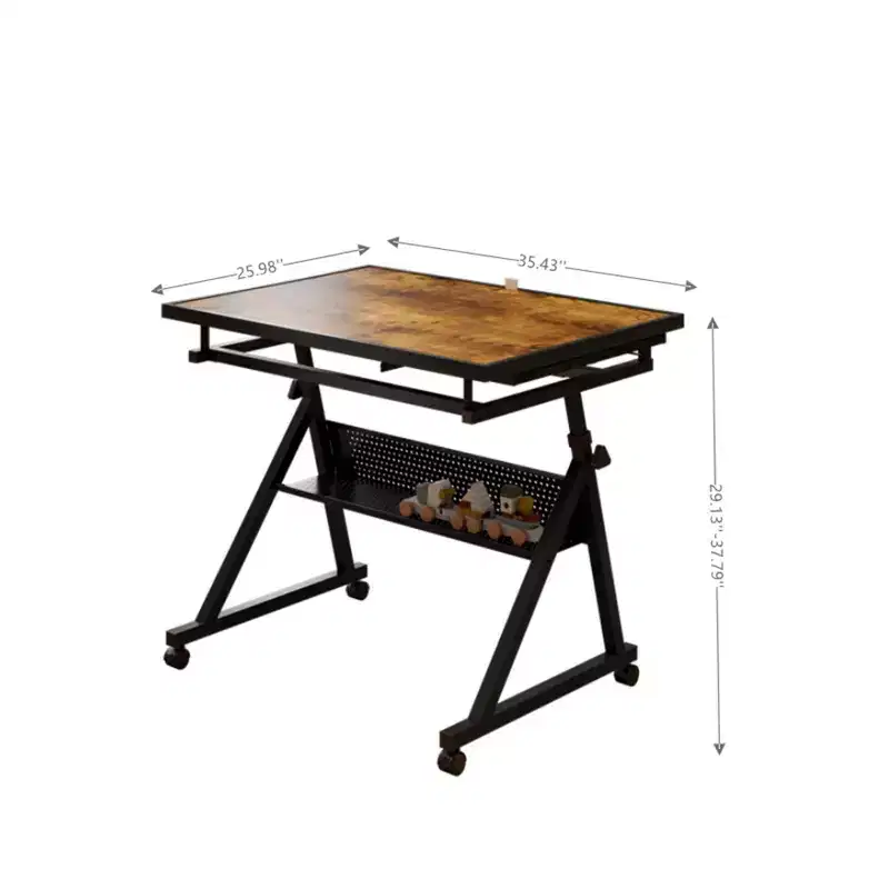 GDFStudio Anchalee Modern Metal and Wooden Jigsaw Puzzle Table Board with 4 Trays