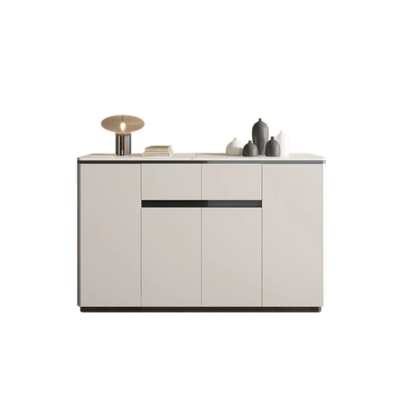Modern Grey Sideboard with Sintered Stone Top