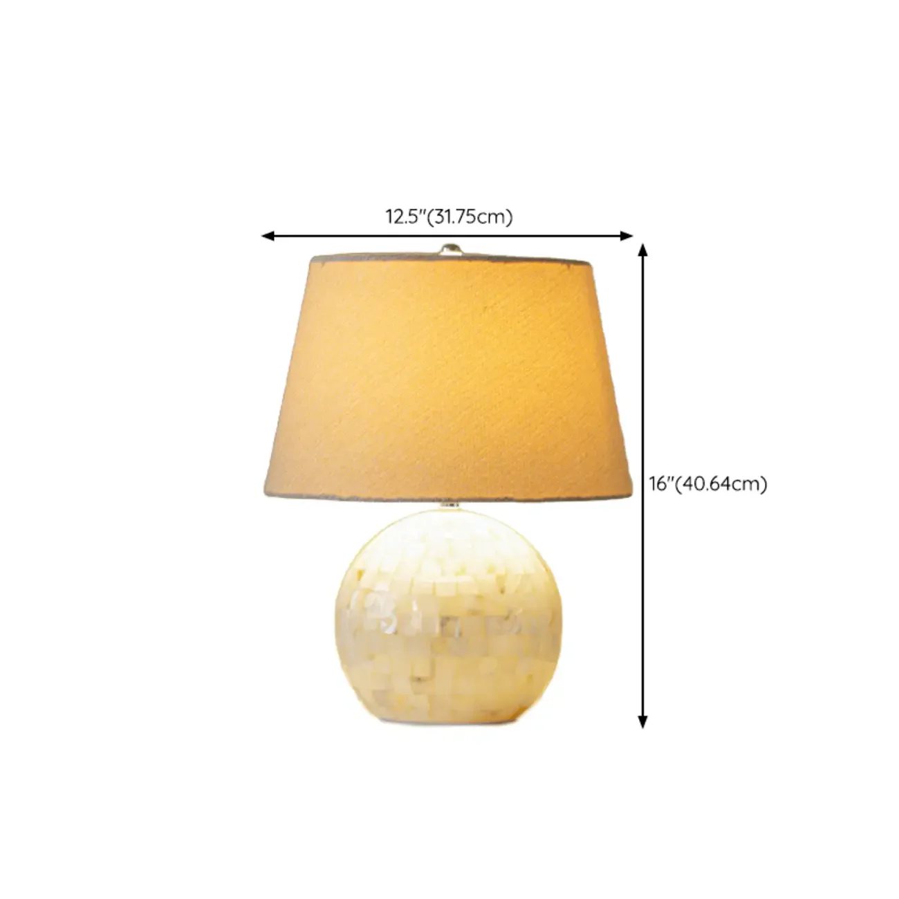 Modern Shell Table Lamp with Geometric Shade, LED