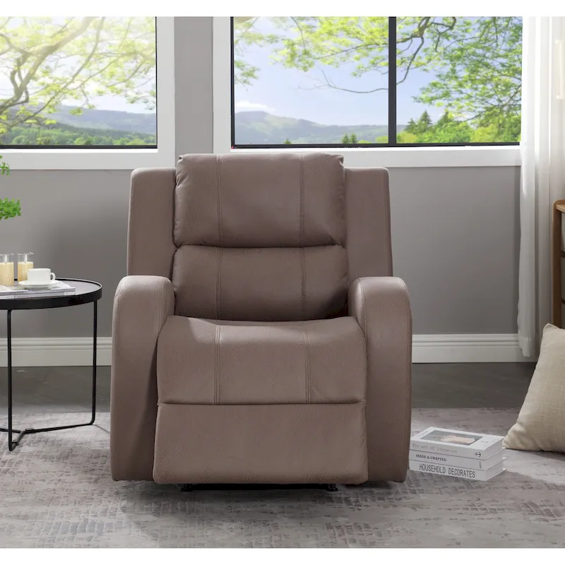 Modern Soft and Faux Leather Manual Recliner Chair