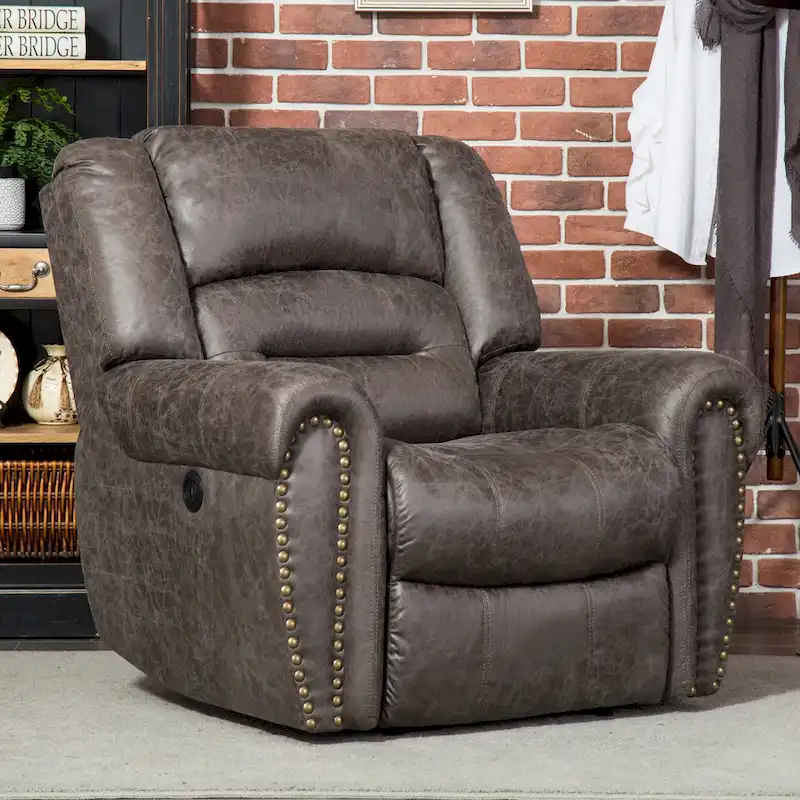 Overstuffed Manual Standard Recliner Chair Sofa