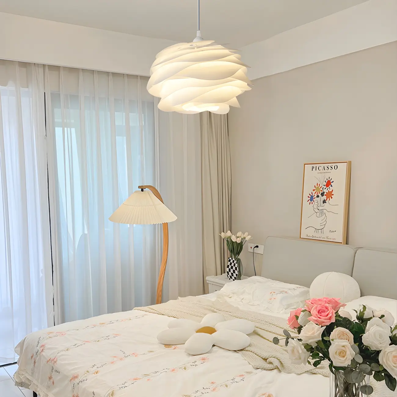 Modern Bedroom LED Pendant light with Adjustable Length