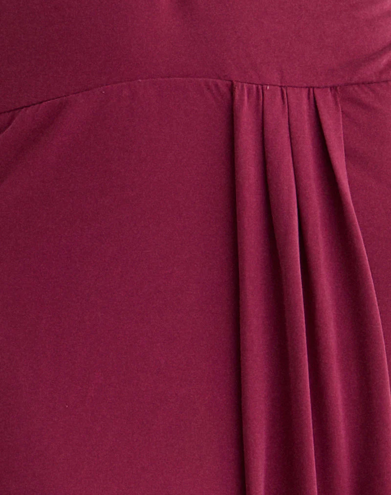 Ryoko Maxi Dress in Cupro Burgundy