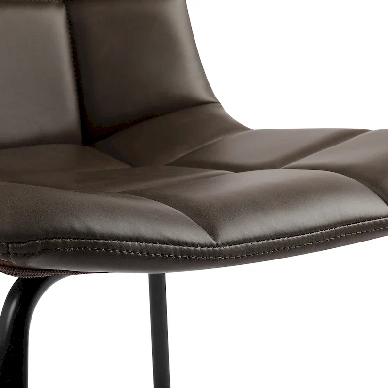 Faux Leather Dining Chairs Upholstered Side Chairs with Metal Legs Set of 2