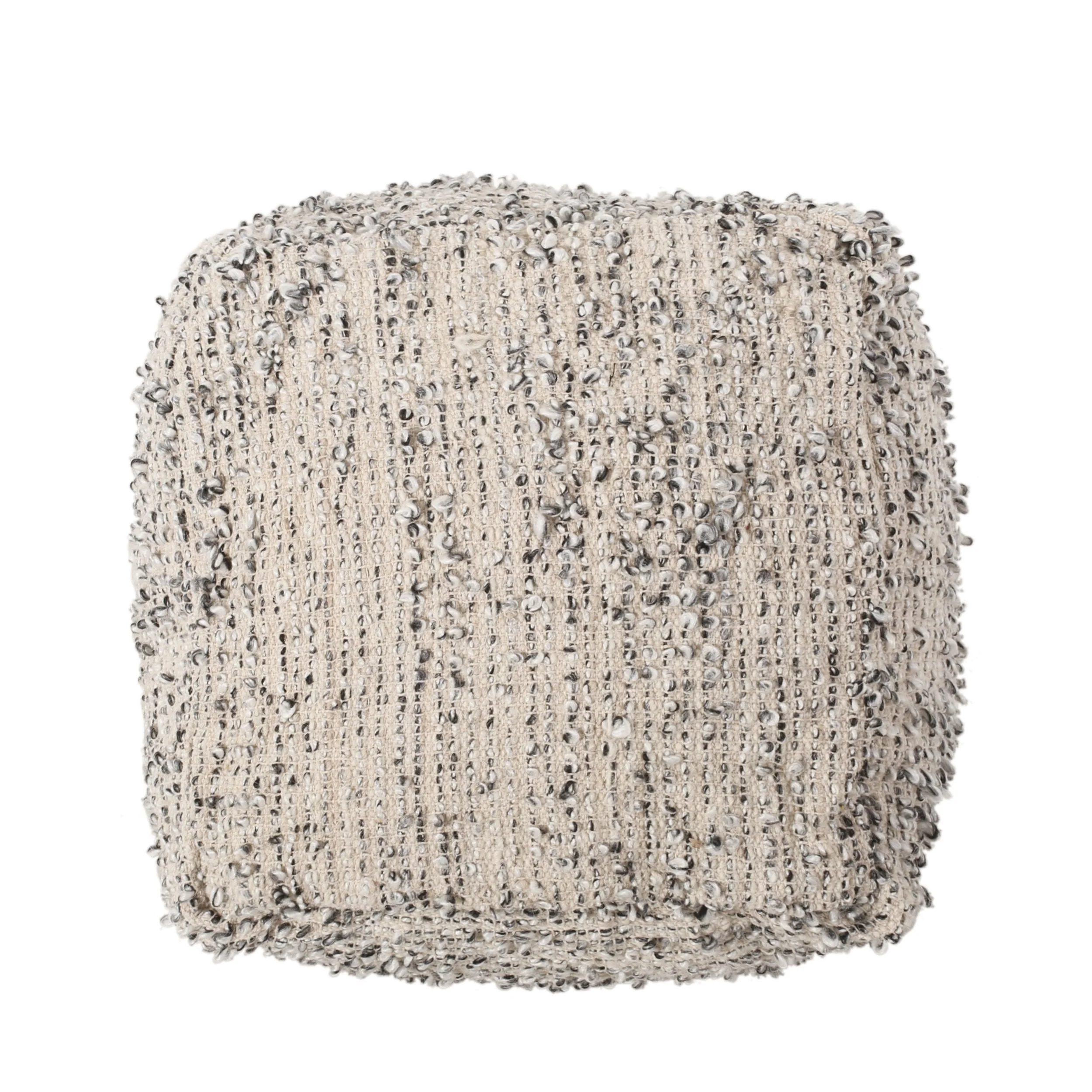 Boho Handcrafted Fabric Cube Pouf - NH604413