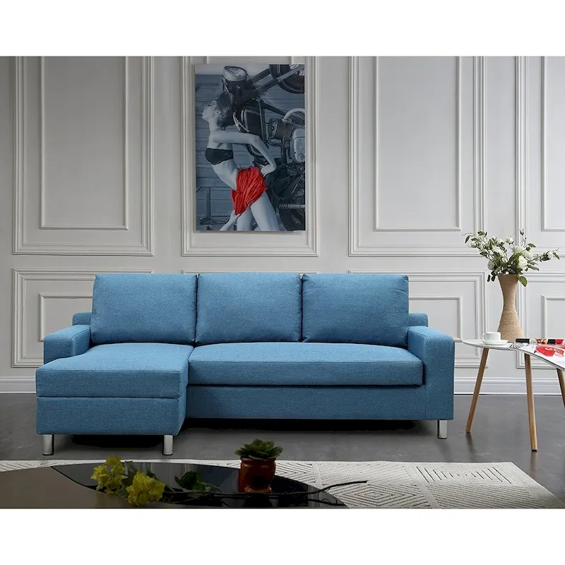 US Pride Furniture Hampton Left-side Facing Linen Sectional Sofa Bed