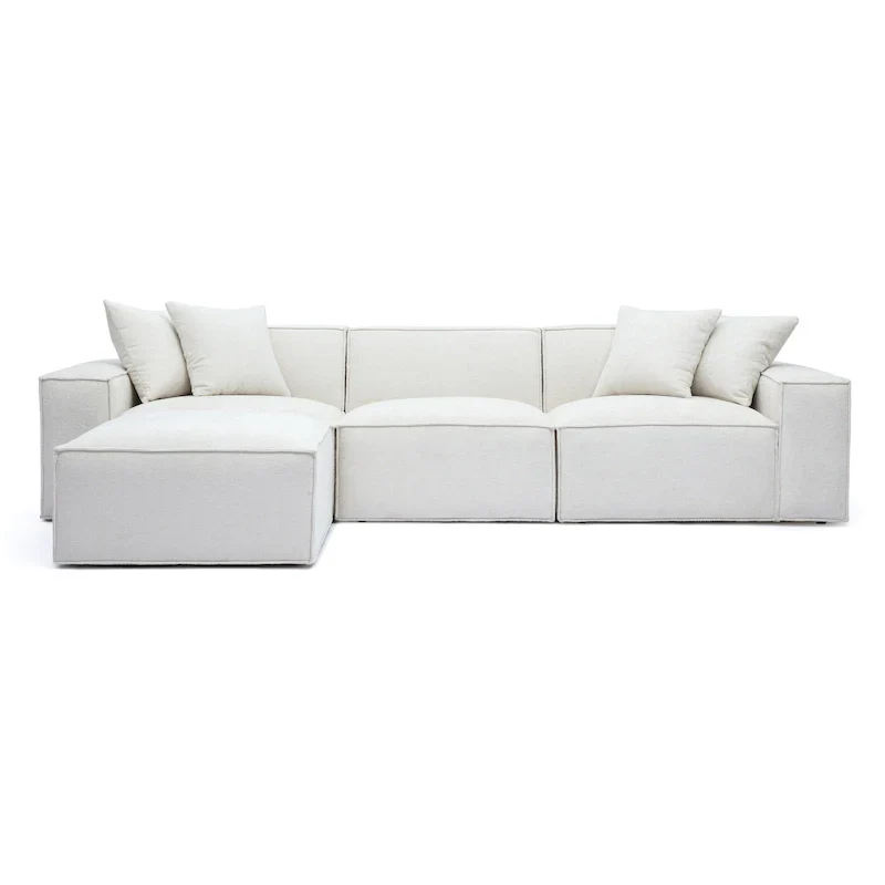 Mindy Chenille Basketweave Modular Sectional - 115.3W x 70D x 28.2H