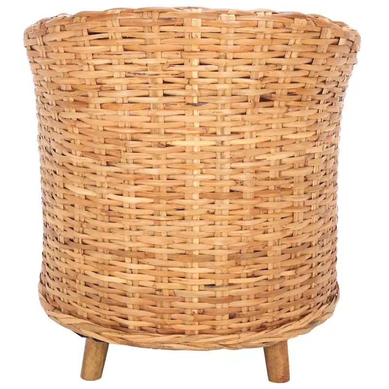 Rattan Barrel Chair with Cushion - 29.1 x 27.2 x 32.7