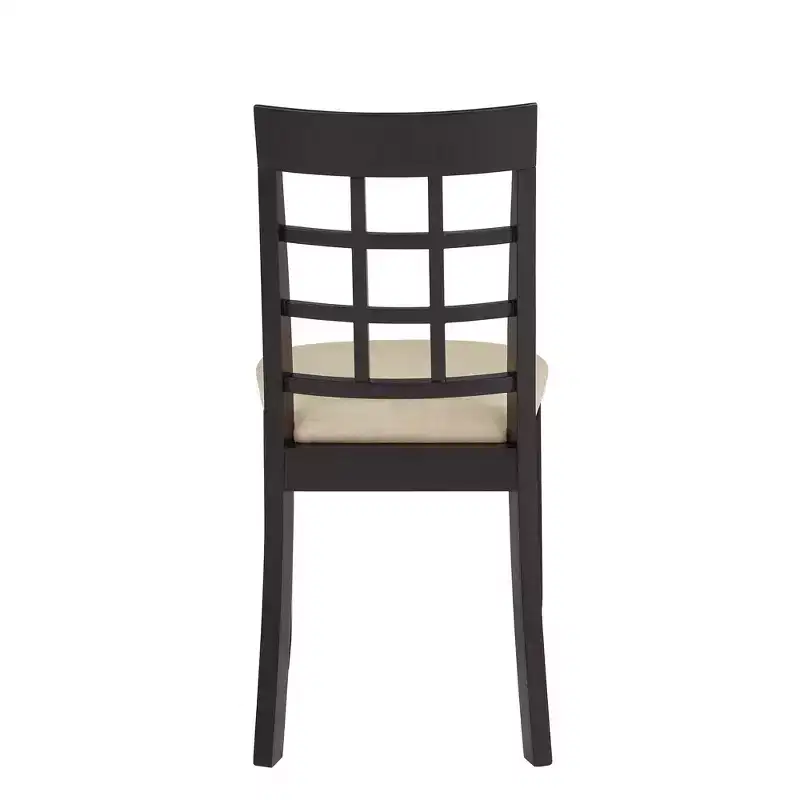Black/Beige Armless Dining Chair, Curved Back, Set of 2