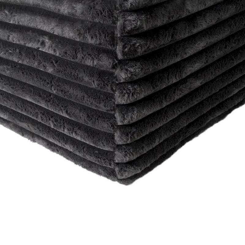 110 Faux Fur Cloud 3-Seater sat L-Shaped Sectional Sofa with Two Included Throw Pillows