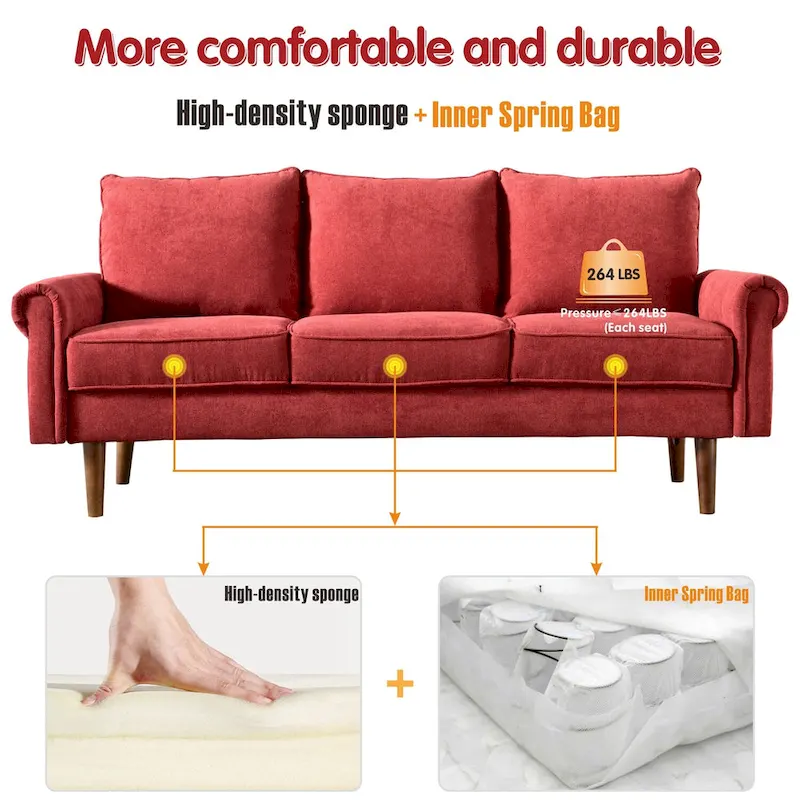 OVIOS Upholstered Mid-century Sofa