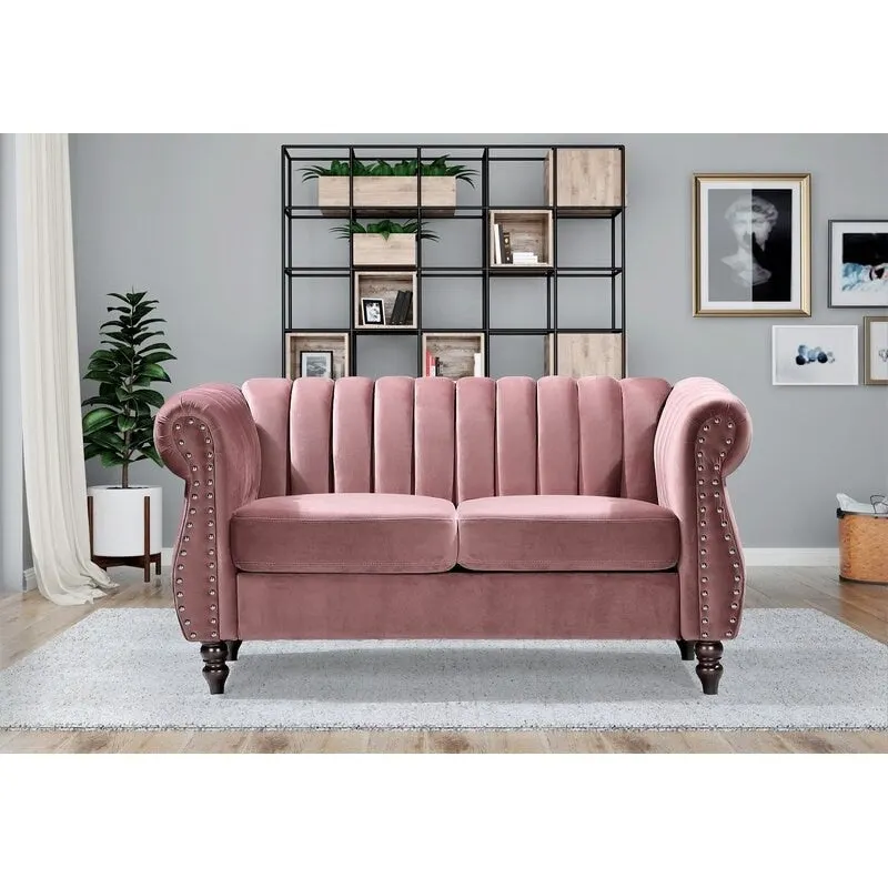 Capri Velvet Chesterfield Loveseat