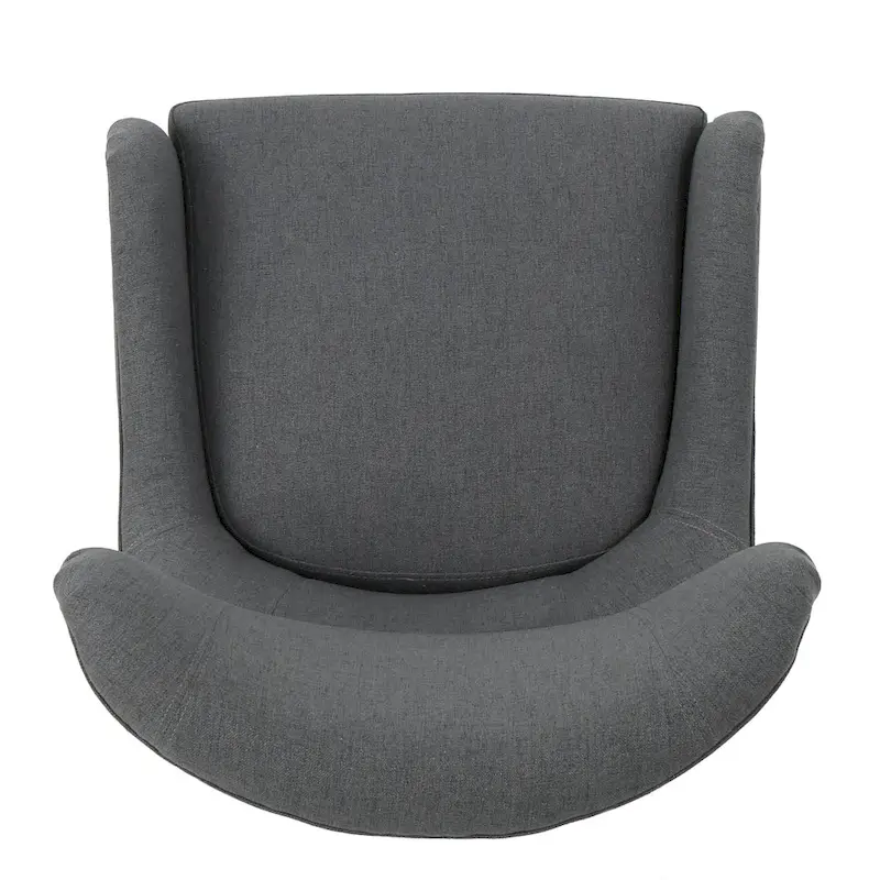 Charcoal 27 High Back Accent Chair with Wing Back and Birch Legs
