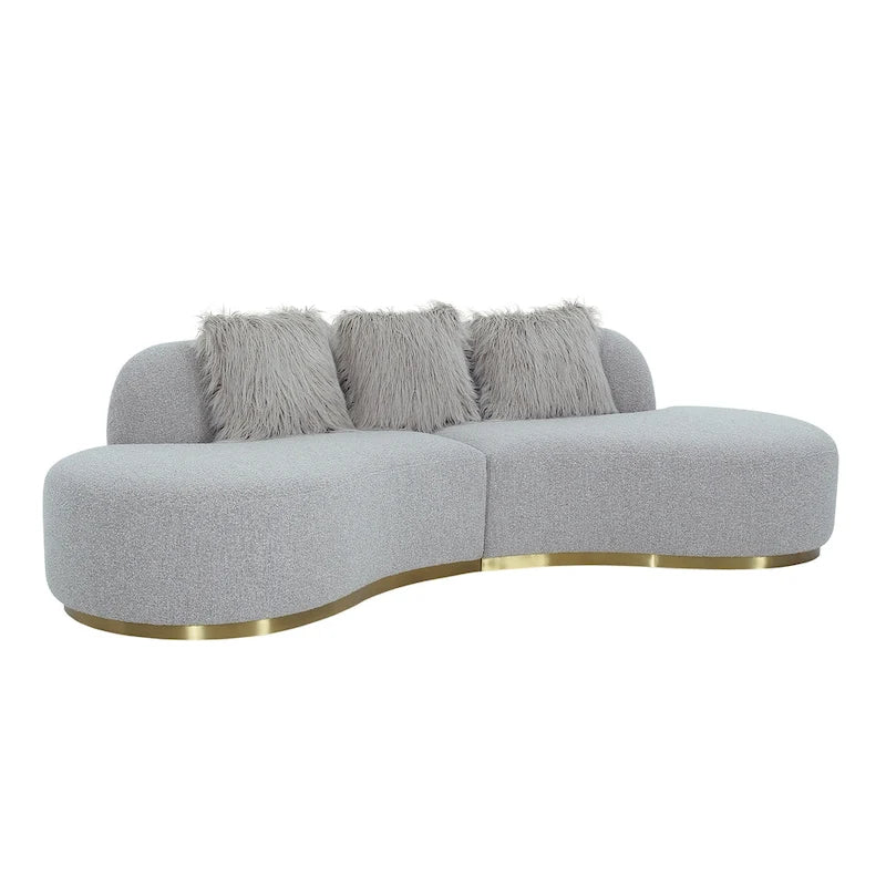 Curved Sofa with 3 Pillow Included