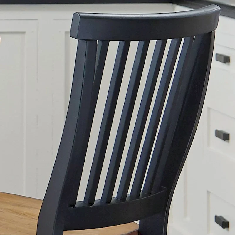 24 inch Black and Distressed Oak Bar Stool by Homestyles