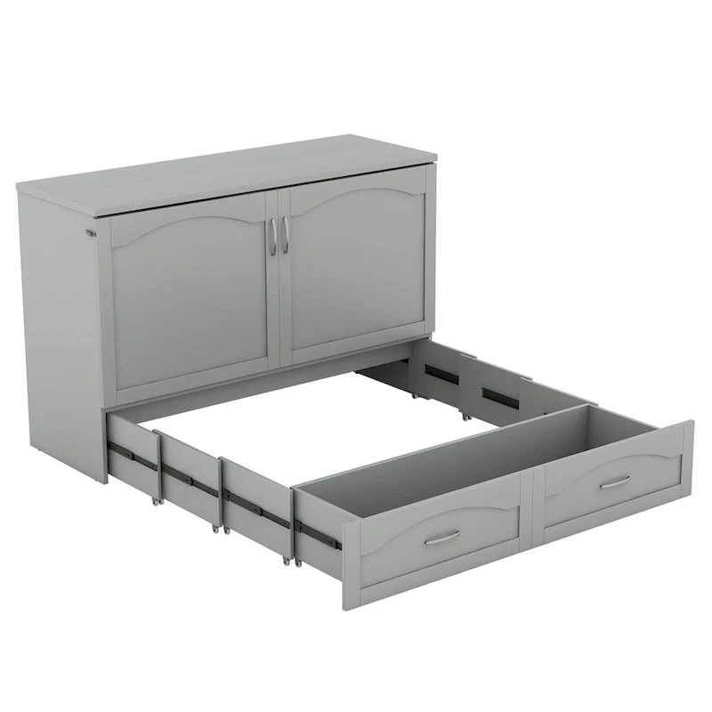 Queen/Full Size Murphy Bed with drawer and a set of Sockets & USB Ports