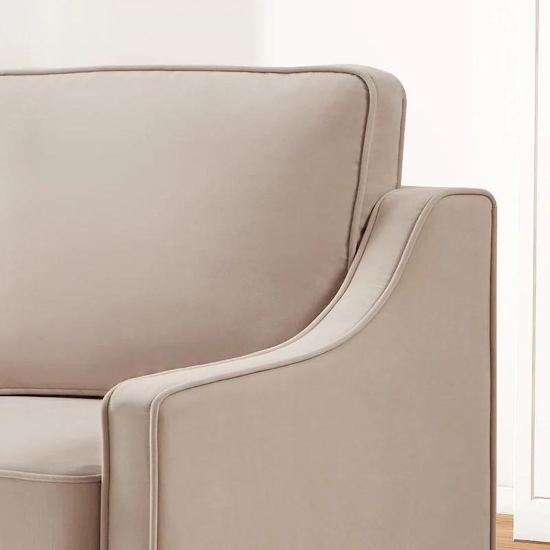 Modern Velvet Upholstered Accent Chair Single Sofa Armchair