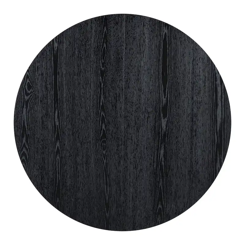 Retro 5-piece Dining Set with Extendable Round Table and 4 Chairs