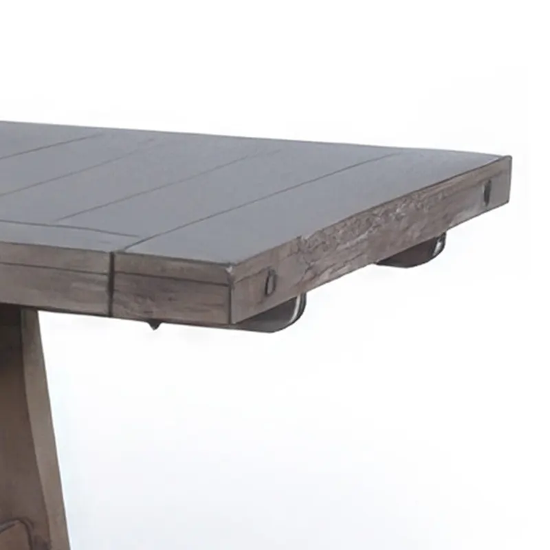 Yael Dining Table, Light Brown Mahogany Wood, Extendable 76-106 Inch