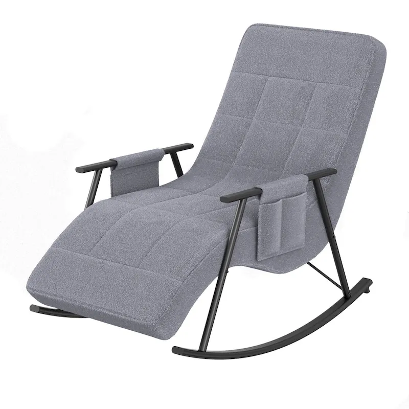 Adjustable Rocking Chair, Nursery Glider Chair with Adjustable High Back and Foot Rest