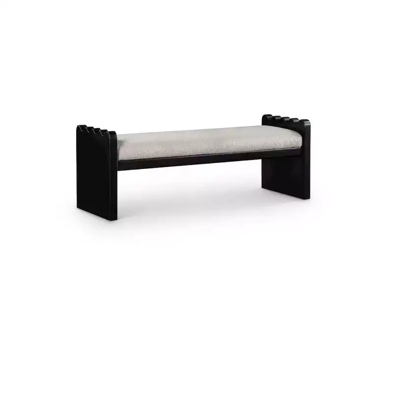 Meridian Furniture,Sonia Velour Fur Fabric Bench
