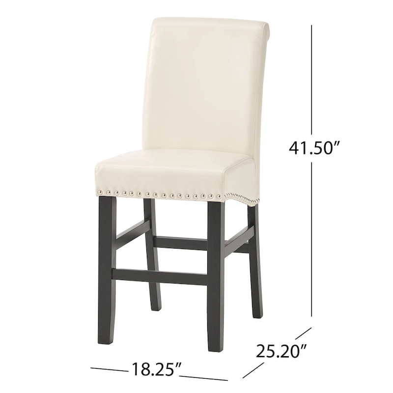 Lisette 41-inch Leather Counter Stool (Set of 2) by Christopher Knight Home