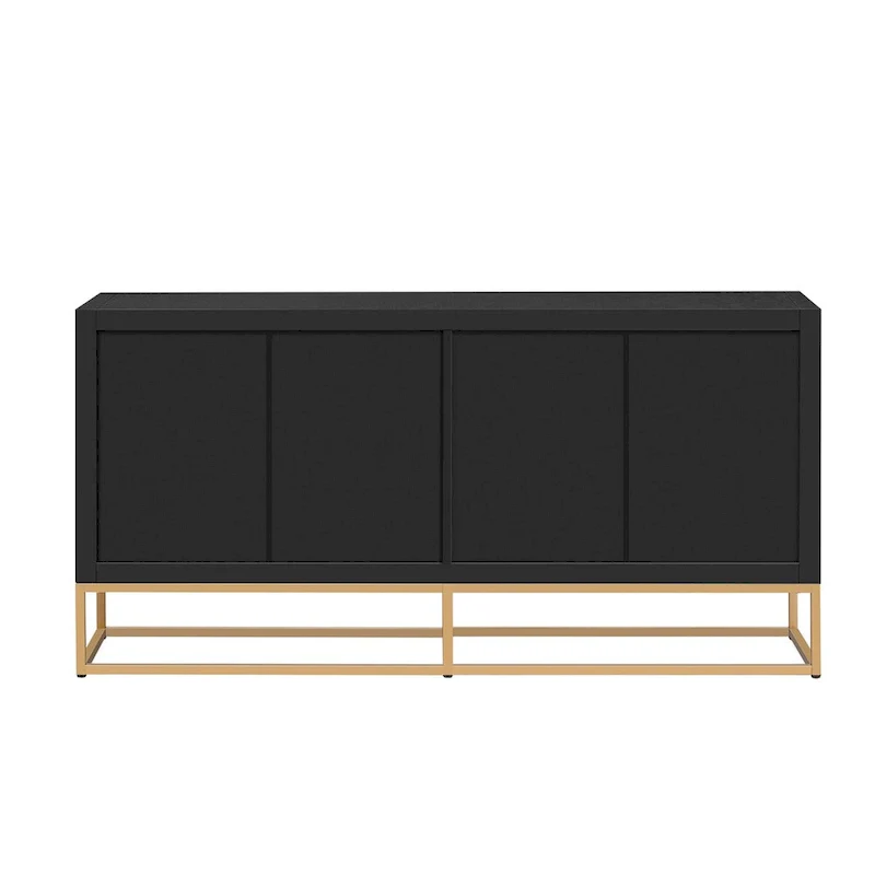 Modern 4-Door Sideboard with 3 Adjustable Shelves - MDF Storage Cabinet for Dining Room Kitchen - Elegant Design