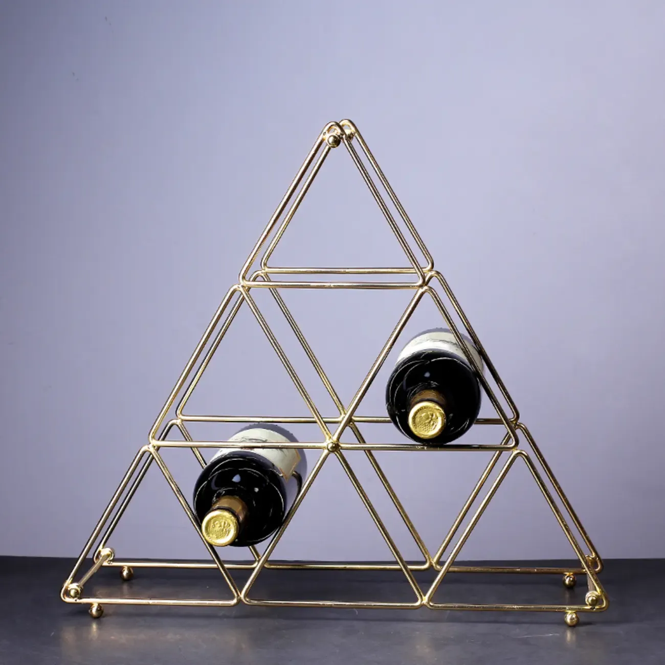 Modern Wine Rack Golden Honeycomb Countertop Bottle Holder