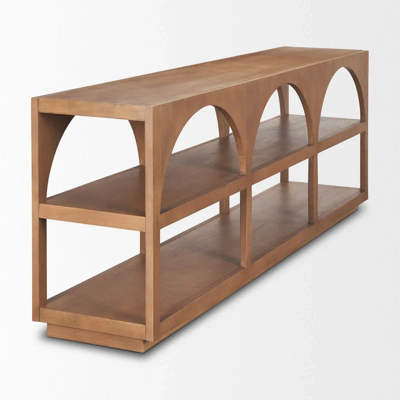 Bela Medium Brown Solid Wood Arched Console Table (54)