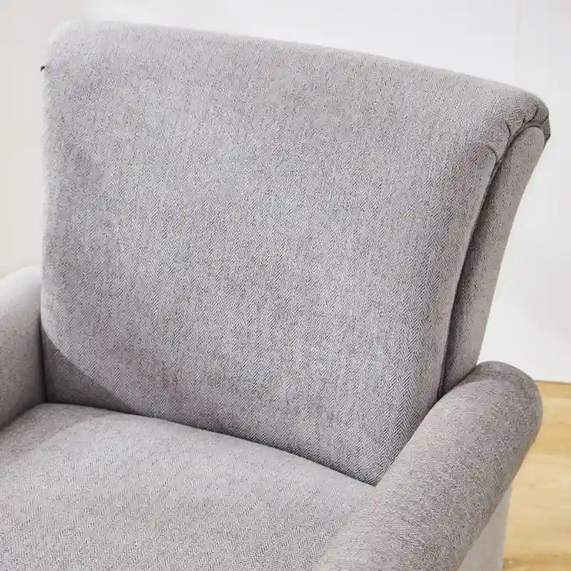 Mid-Century Modern Upholstered Accent chair with Solid Wood Legs