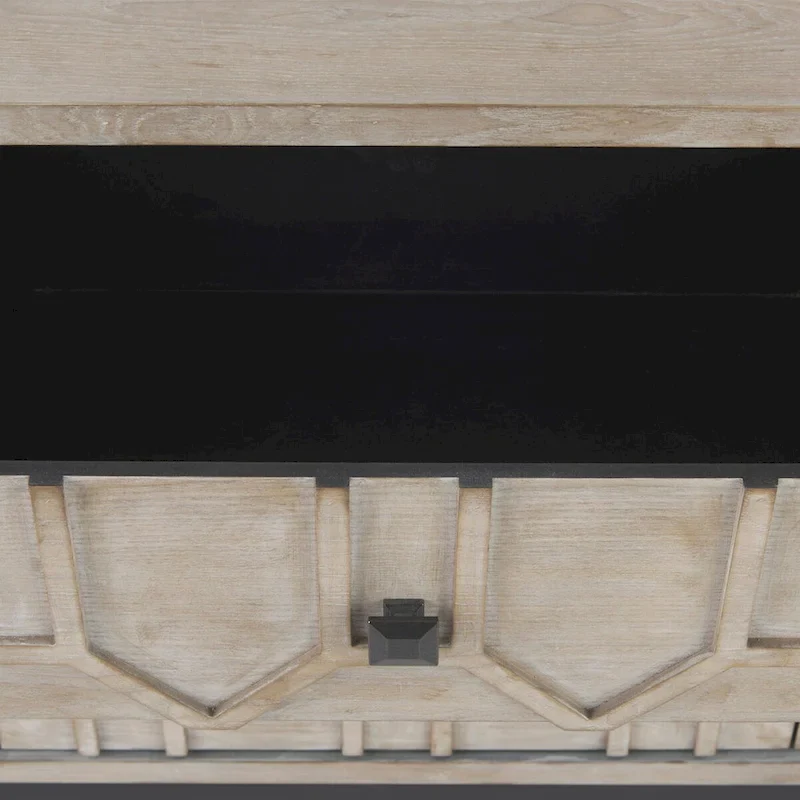 Genevieve II Gray Fir Veneer w/Gold Metal Frame Base 9 Drawer Sideboard