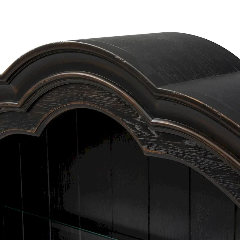 Copper Grove Chesapeake Wire Brushed Antique Black Credenza Hutch