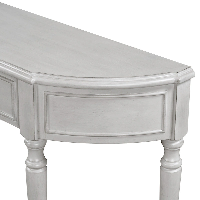 Nestfair Retro Wooden Console Table with Open Shelf Two Drawers