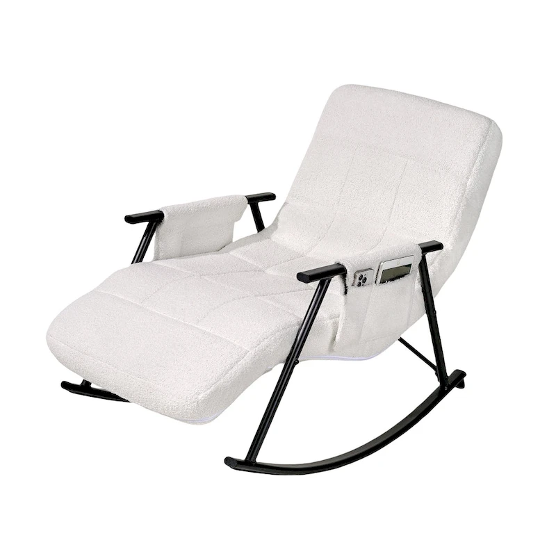 Adjustable Rocking Chair, Nursery Glider Chair with Adjustable High Back and Foot Rest