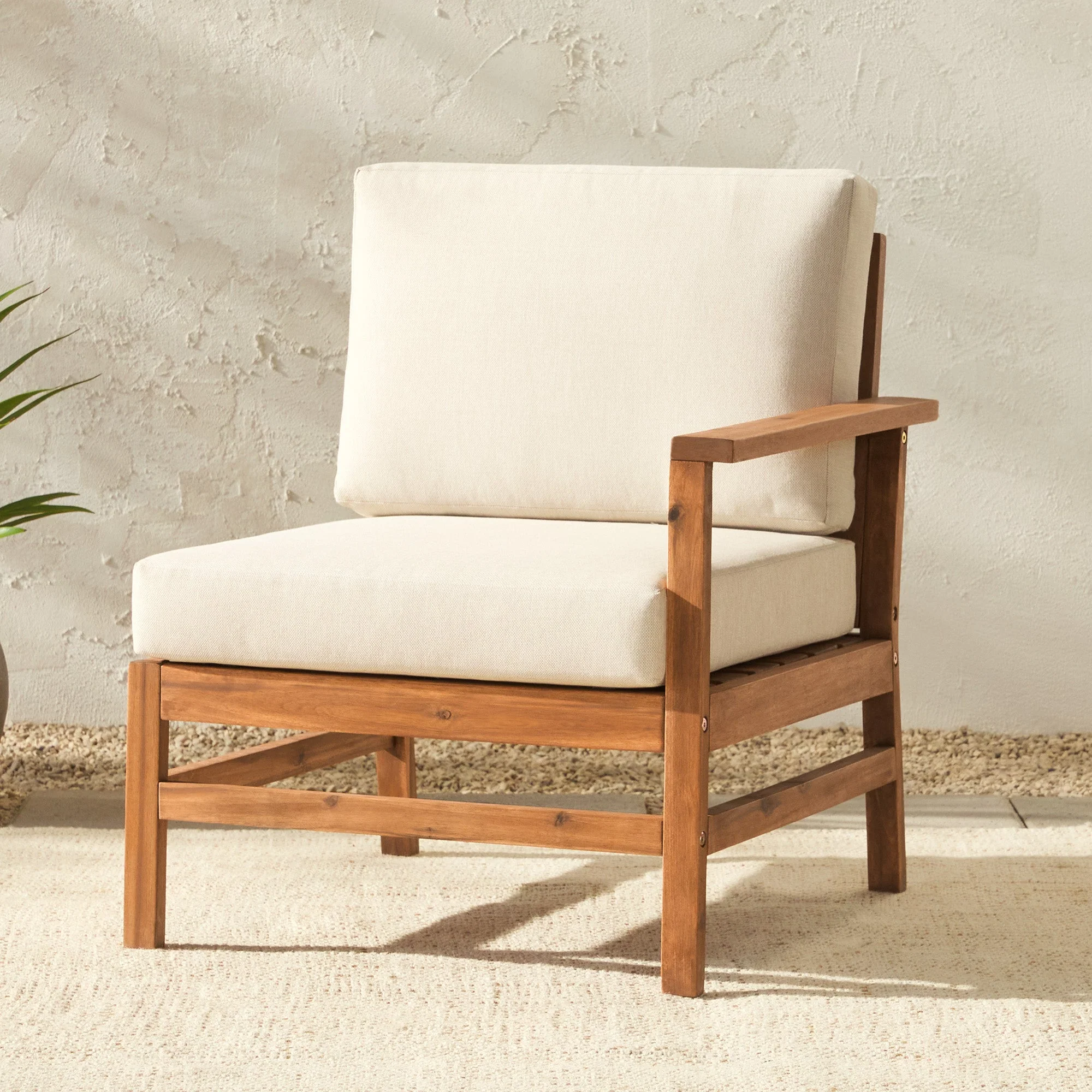 Vincent Acacia Wood Modular Chevron Sectional Seats