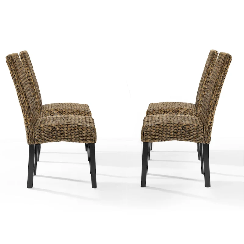 Crosley Edgewater Water Hyacinth Seagrass/ Wood Dining Chair (Set of 4) - 24x18.75x37.38