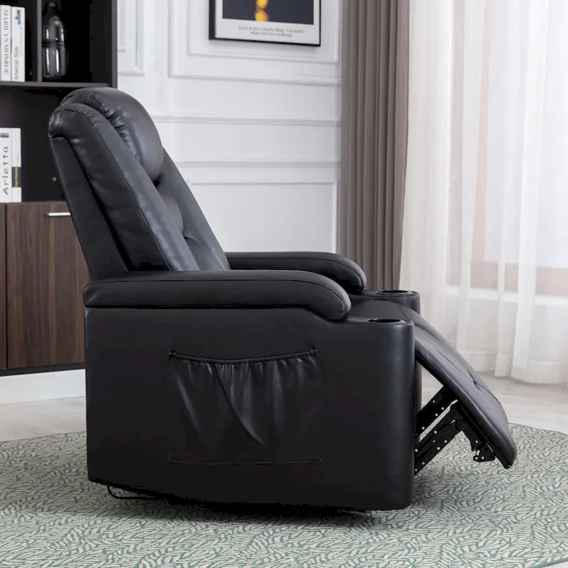 Power Leather Recliner Chair Home Theater Seating Soft