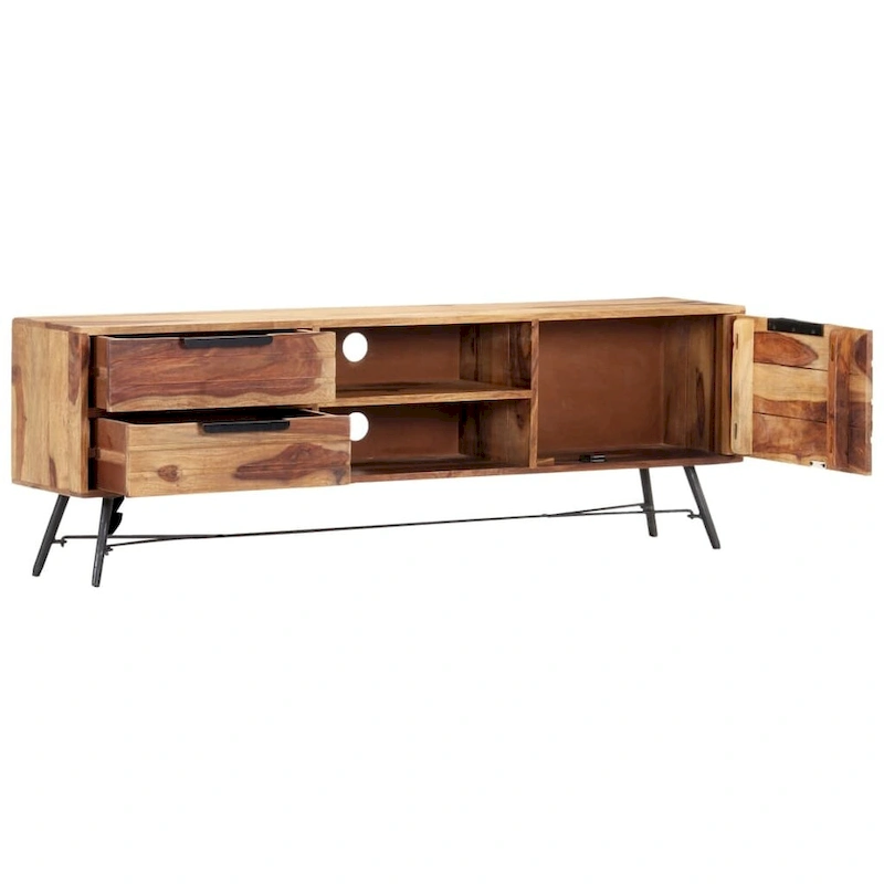 vidaXL TV Stand 55.1x11x18.5 Solid Wood Sheesham