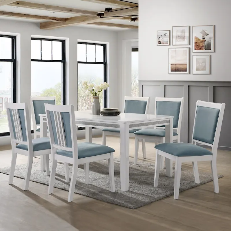 CraftPorch Luxurious Crystal Diamond Strip 7-piece Dining Set